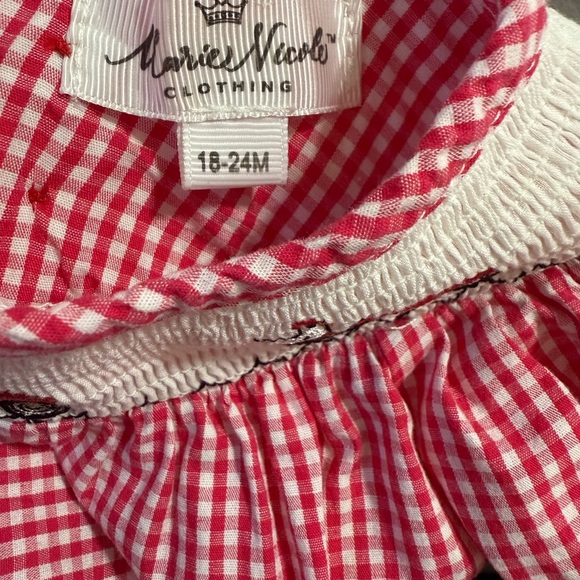 Marie Nicole Smocked Red Wagon Romper - Picture 11 of 11